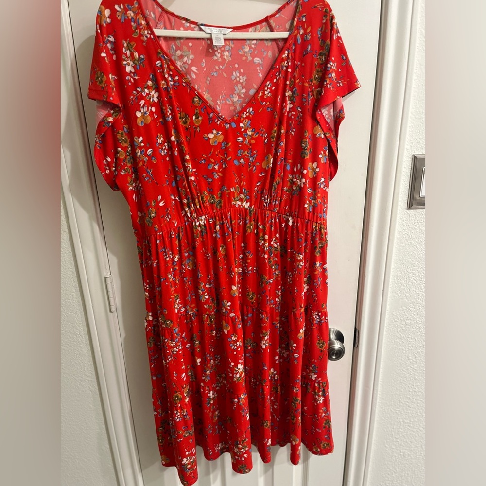 London Times v-neck empire waist short sleeve midi dress- new w/o tags- 2X